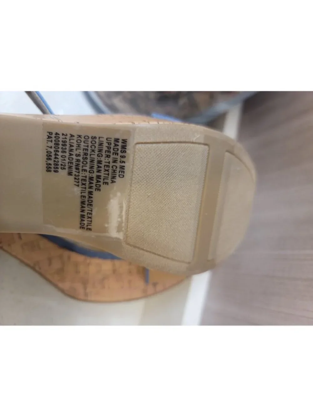 LC Lauren Conrad Aliana Bow Cork Heel Sandals Women's Size 9.5 M Color-Blue NEW